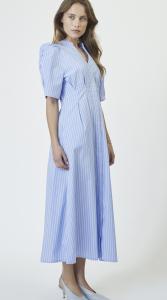 MICACC STRIPE PLEAT DRESS PALE BLUE CO'COUTURE