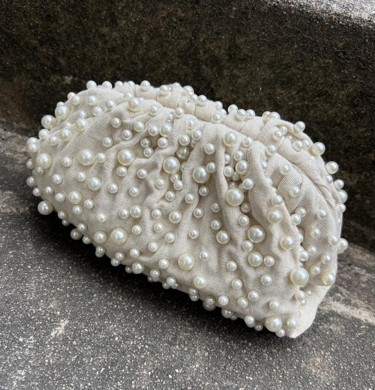 DAY PEARL LINEN CLUTCH WHITECAP GRAY DAY ET