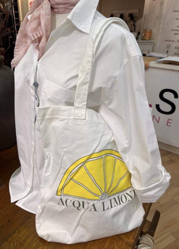 ALASSIO TOTE BAG WHITE ACQUA LIMONE
