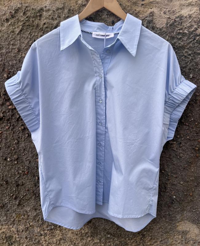 POPPYCC ELASTIC CUFF SS SHIRT PALE BLUE CO'COUTURE