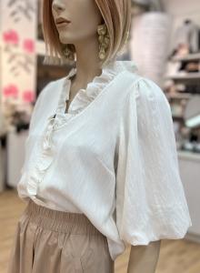 SUEDACC PUFF SS BLOUSE WHITE CO´COUTURE