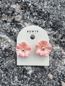 IRIS FLOWER EARRINGS PEARL ROSE BOW19