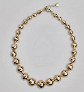 BEAD NECKLACE GOLD BIG BOW19