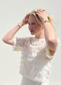 TRIANGLECC SS BLOUSE OFF WHITE CO'COUTURE