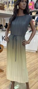 XENA PLEATED DRESS KHAKI OMBRE FRENCH CONNECTION