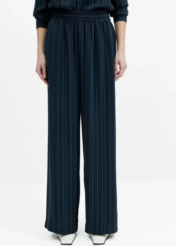 ERMA PINSTRIPE WIDE LEG TROUSER NEW NAVY/ETHE BLUE FRENCH CONNNECTION