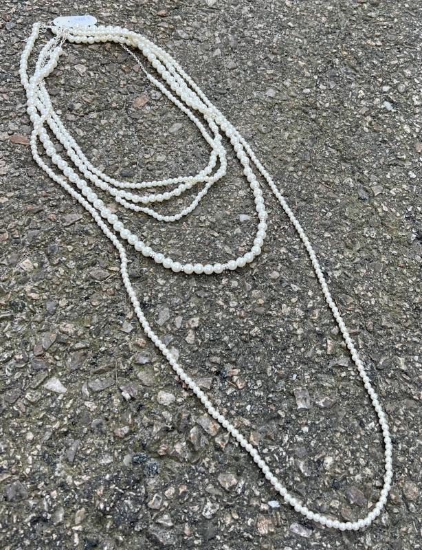PEARL LONG NECKLACE 4 SET PEARLWHITE BOW19