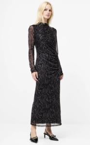 ZARIA MESH DRESS KHAKI/BLACK FRENCH CONNECTION