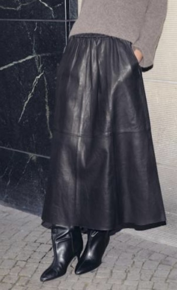 MMDEENA LEATHER SKIRT BLACK MOSMOSH