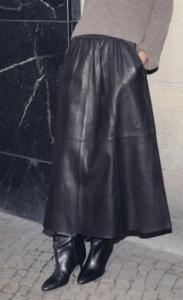 MMDEENA LEATHER SKIRT BLACK MOSMOSH