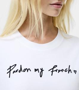 PARDON MY FRENCH TEE WHITE FRENCH CONNECTION
