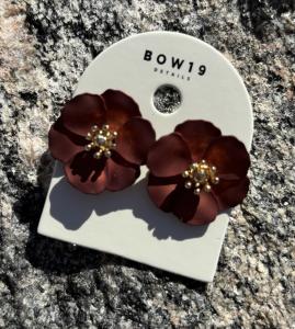 FLOWER SMALL EARRINGS METALLIC BROWN BOW19