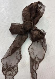 LACE SCARF BROWN BOW19