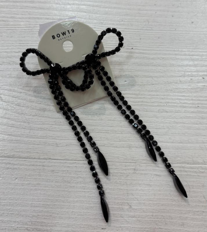 STRASS BOW EARRINGS BLACK STRASS BOW19