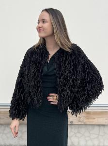 ILYA FAUZ FEATHER JACKET BLACK FRENCH CONNECTION