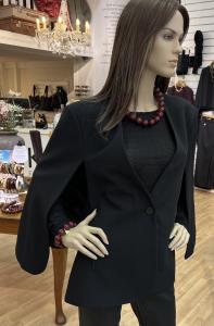VOLACC CAPE BUTTON BLAZER BLACK CO'COUTURE
