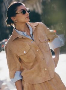 MMSIGGA SS SUEDE SHIRT TAN MOSMOSH