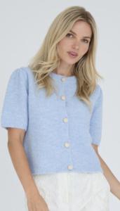 LISSI KNIT CARDIGAN LIGHT BLUE A-VIEW