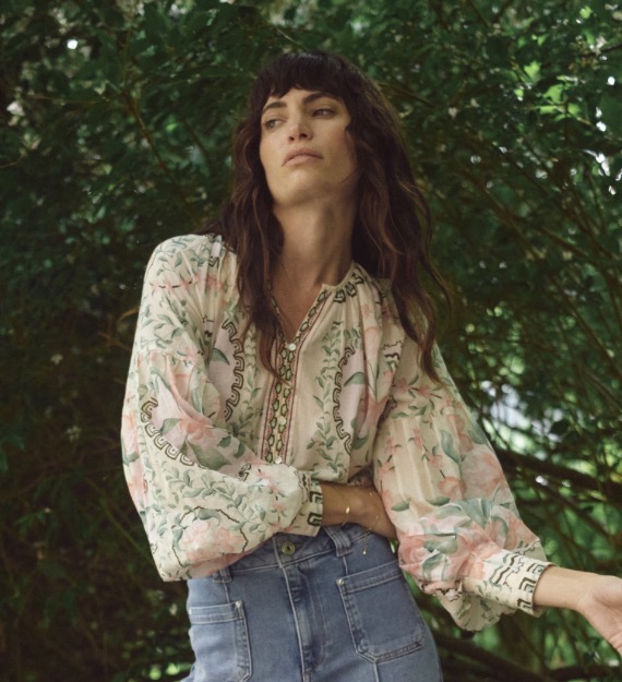 MMWYLDE ORCHID BLOUSE TURF GREEN MOSMOSH