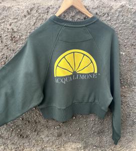 CROPPED IVY SWEATER FOREST GREEN ACQUA LIMONE