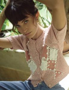 MMELIO SS KNIT CARDIGAN PEACHY MOSMOSH