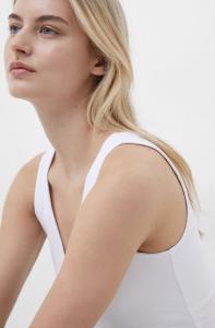 COTTON ORGANIC STRETCH TANK LINEN WHITE FRENCH CONNECTION