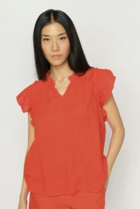 MMTEA LINEN BLOUSE SPICY ORANGE MOSMOSH