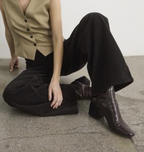 ODETTEFV PANTS DARK COFFEE FIVE UNITS