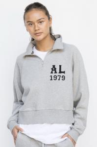 CROPPED IVY HALF ZIP AMERICAN GREY ACQUA LIMONE