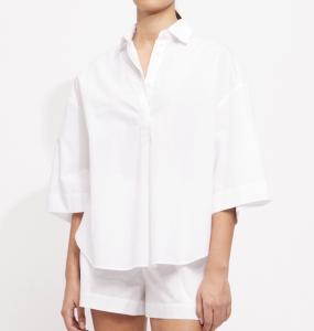 RHODES POPLIN SS POPOVER LINEN WHITE FRENCH CONNECTION