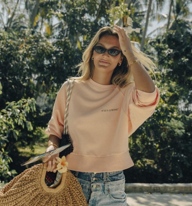 CROPPED IVY SWEATER PEACH ACQUA LIMONE