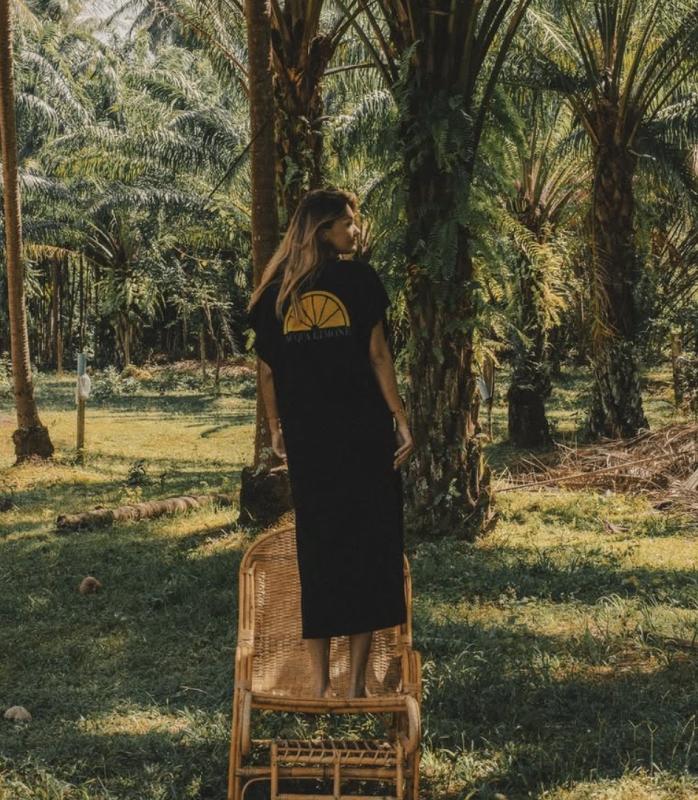 DONNA LONG DRESS BLACK ACQUA LIMONE