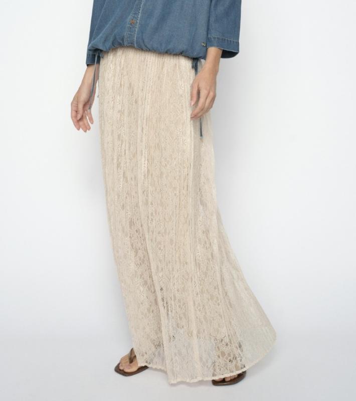 MMJURNEE LACE PLEAT SKIRT DOESKIN MOSMOSH