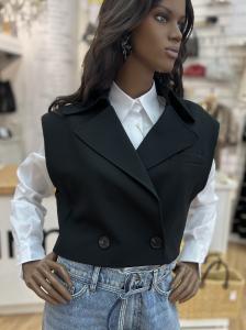 VOLACC CROP WAISTCOAT BLACK CO'COUTURE