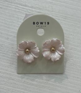 IRIS FLOWER EARRINGS PEARL PINK BOW19