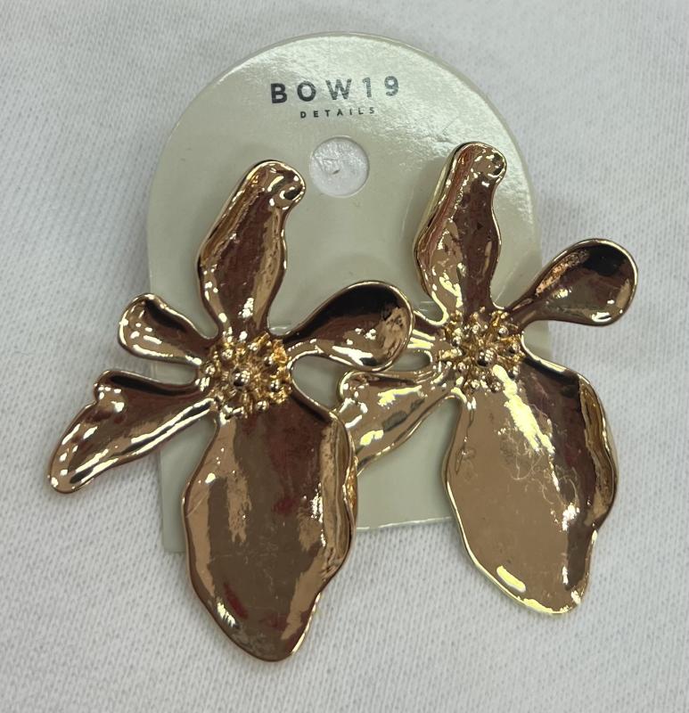 FLOWER GOLD EARRINGS BOW19