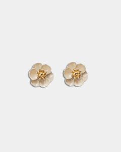 FLOWER PETITE EARRINGS PEARL BEIGE BOW19