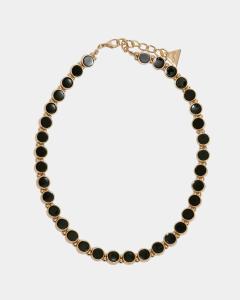 AVA PETITE NECKLACE GOLD W BLACK BOW19