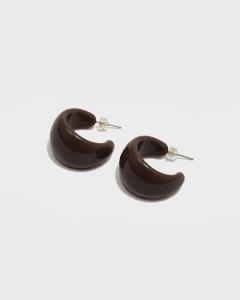 NOELLA HOOPS DARK BROWN BOW19