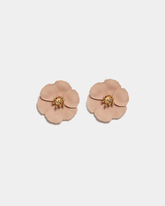 FLOWER SMALL EARRINGS NUDE PINK BOW19