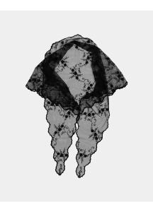 LACE SCARF BLACK BOW19