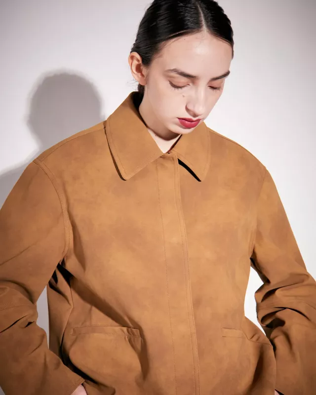 KAI FAUX SUEDE JACKET TAN BRIXTOL TEXTILES