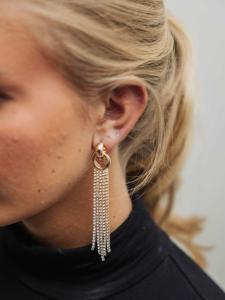 STRASS KNOT EARRINGS GOLD STRASS BOW19