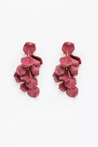 LEAF EARRINGS MINI BURGUNDY BOW19
