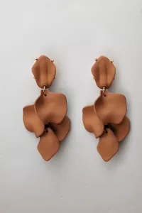 LEAF EARRINGS CAMEL BOW19