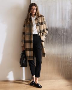 WILMA CHECKED COAT CAMEL NEWHOUSE