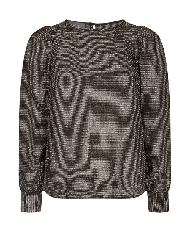 GIGI LUREX BLOUSE BLACK MOSMOSH