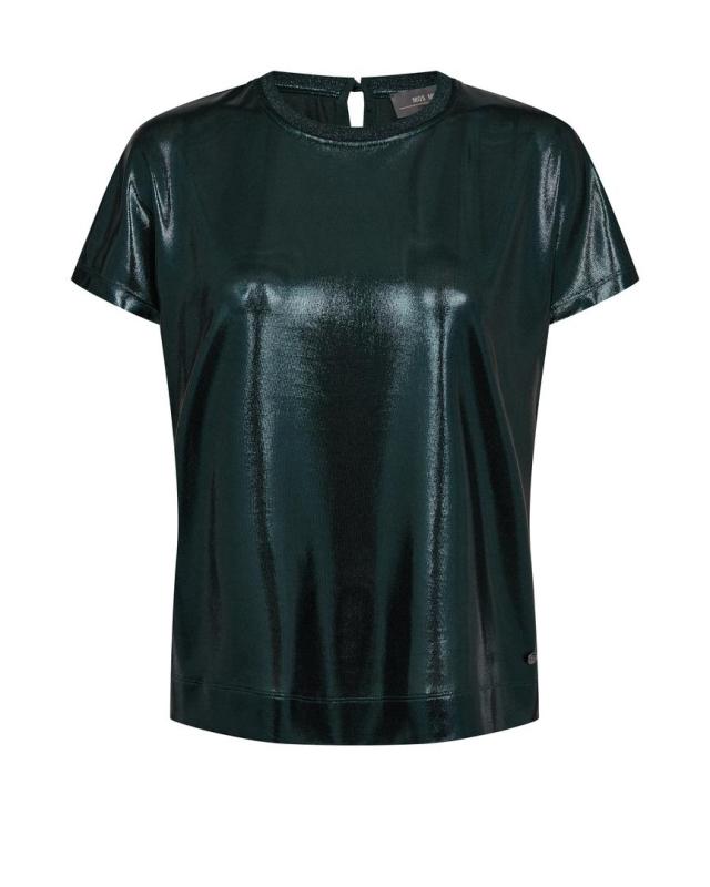 MMNIVOLA O-NECK METALLIC TEE DARK PINE MOSMOSH