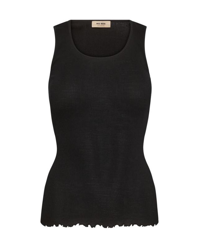 MMELAINE SEAMLESS TANK TOP BLACK MOSMOSH