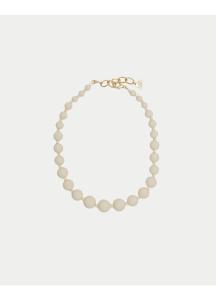 BIG BEAD NECKLACE CREME BOW19